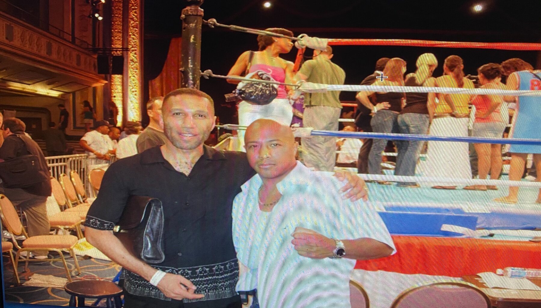 Coach Wacho at a live boxing event