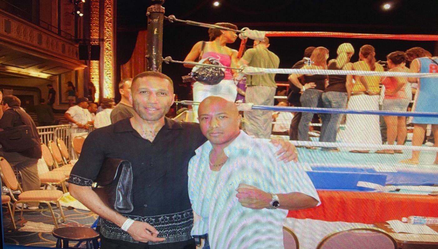 Coach Wacho at a live boxing event